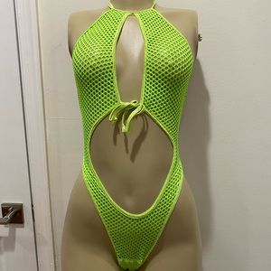 Lime green exotic dance / stripper outfit